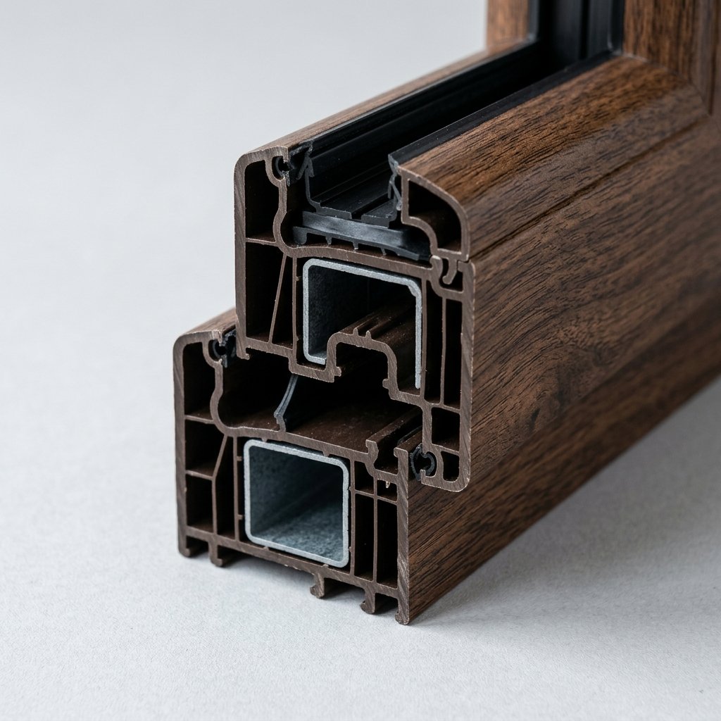 uPVC Dark Walnut Laminated Profile