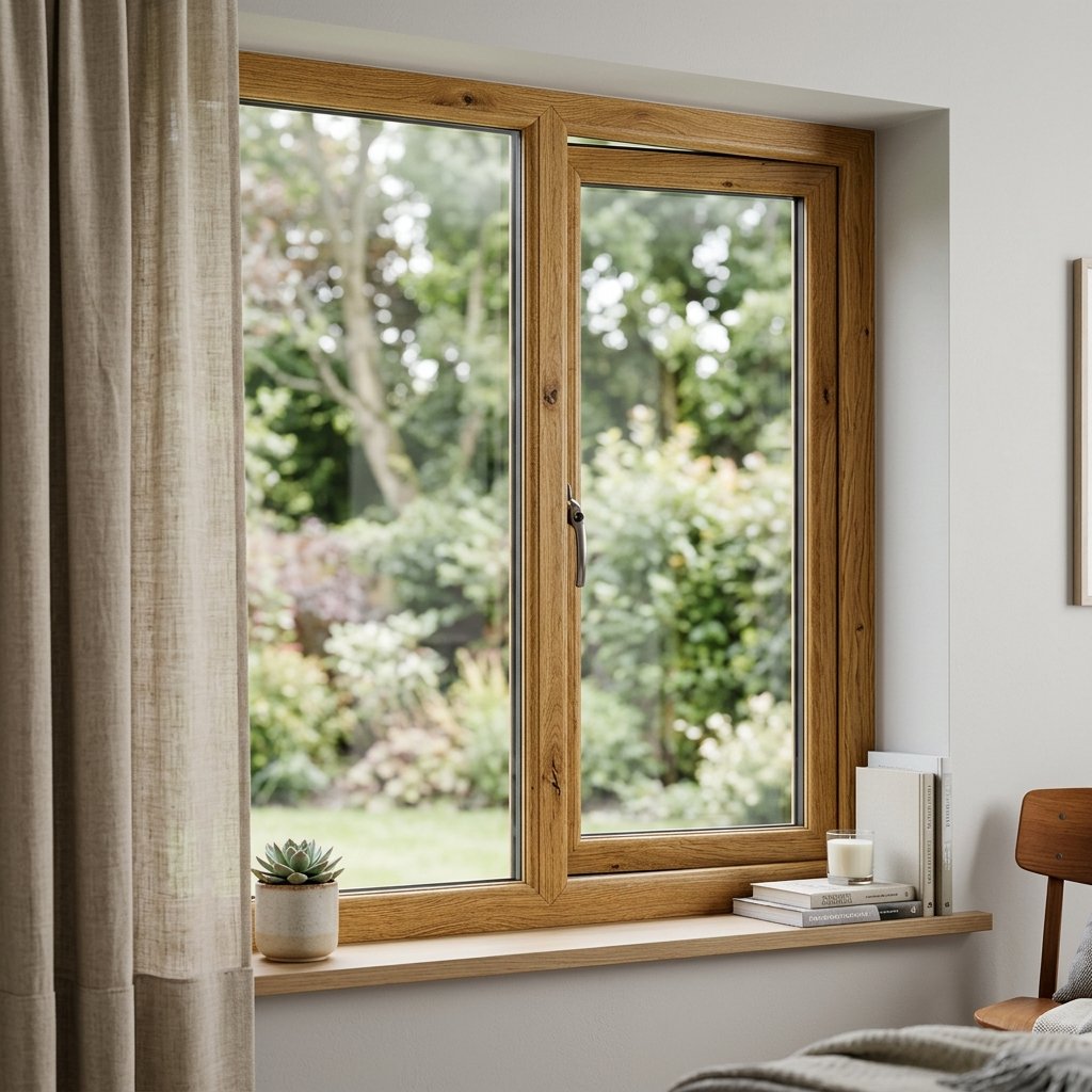 uPVC Golden Oak Laminated Window